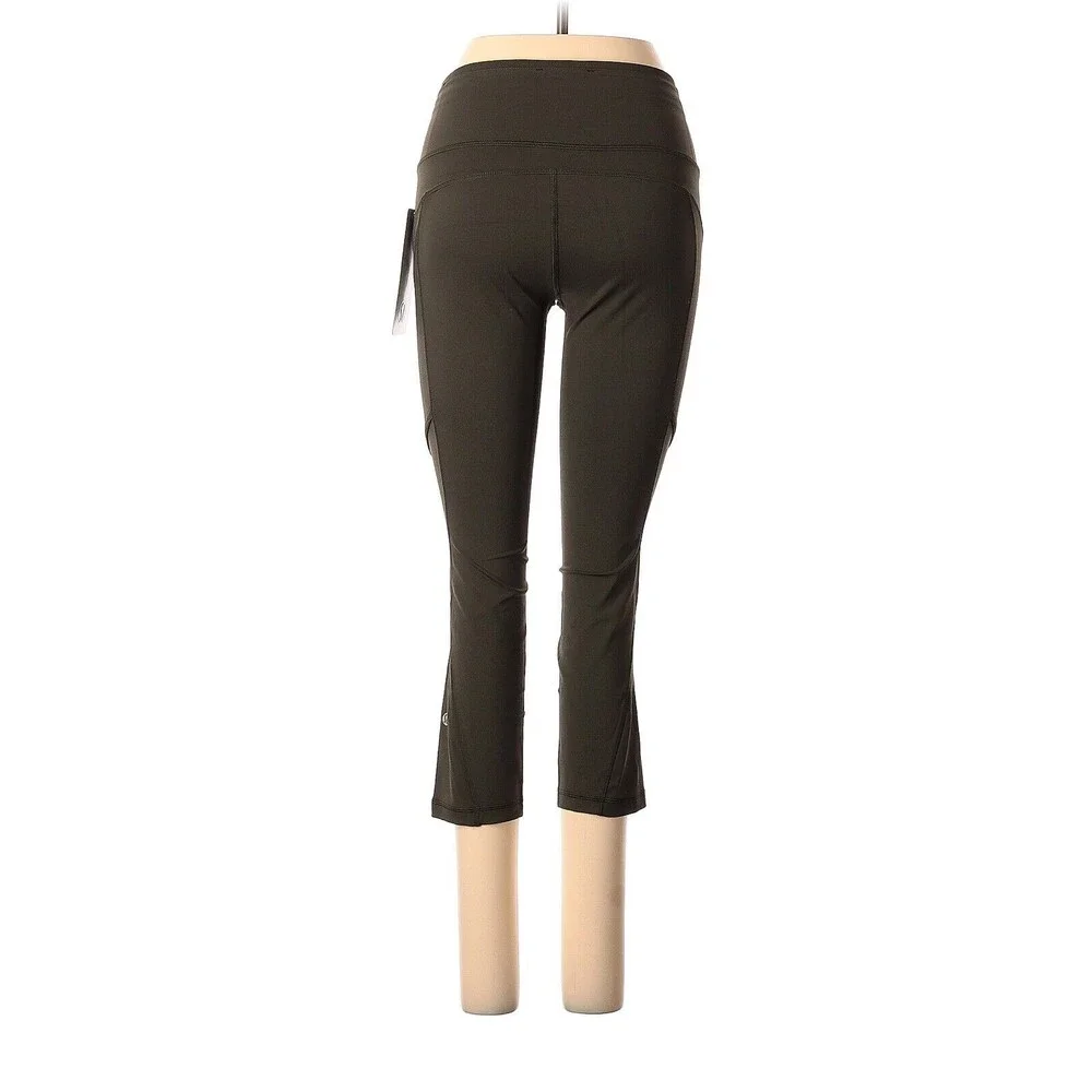 LULULEMON ATHLETICA Dark Olive Run On Crop Leggings - US 6